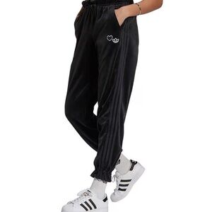 adidas Black Track Joggers with Heart Logo